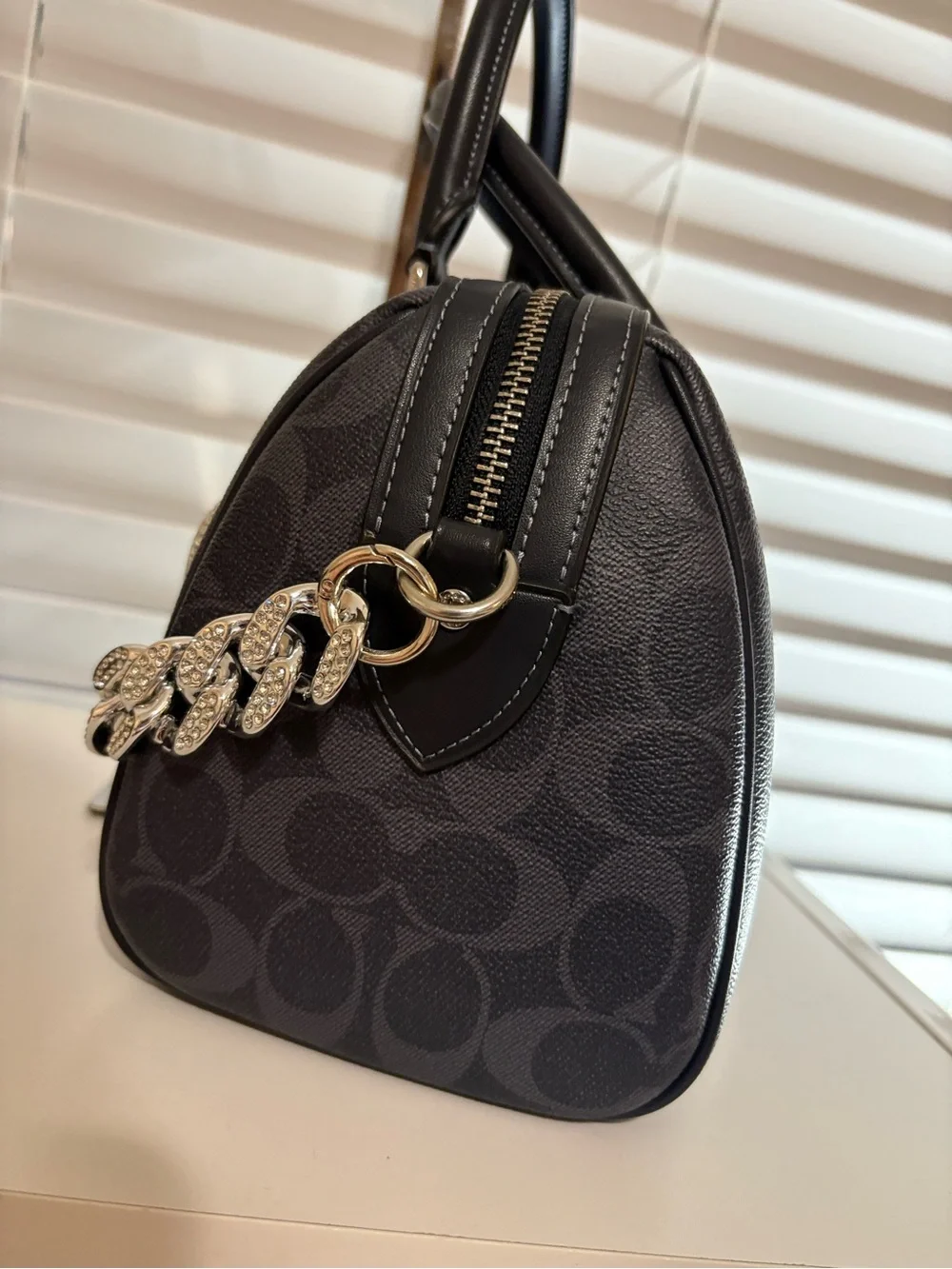 💙⛓️Coach Rowan Satchel Signature Canvas Blue Set.